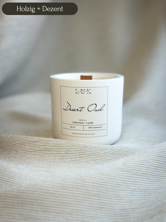 Vegane Duftkerze Desert Oud der Marke Lumiere Lux