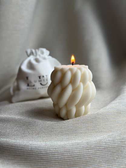 Dein Individuelles Kerzenset - Silber Tablett / Coconut Lux / Braid - Personalisiert -