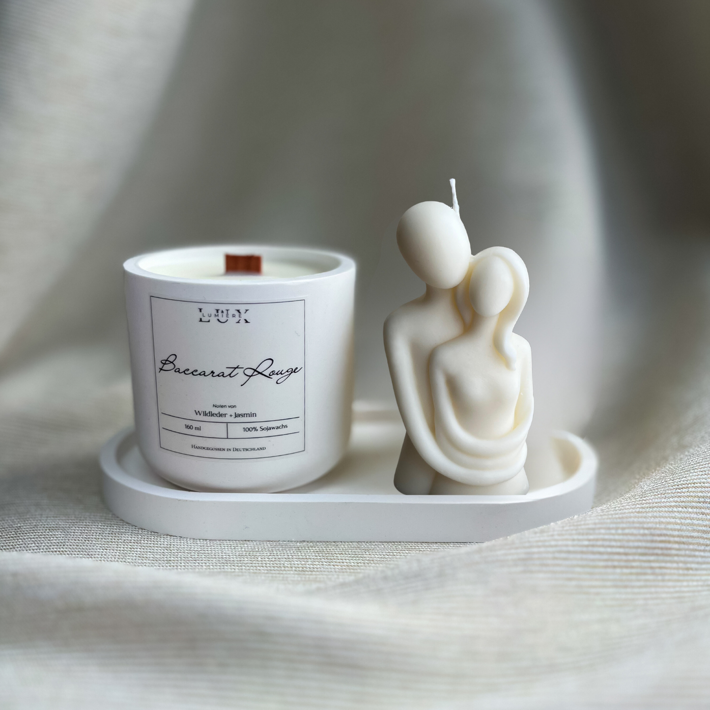 Dein Individuelles Kerzenset - Silber Tablett / Baccarat Rouge / Couple
