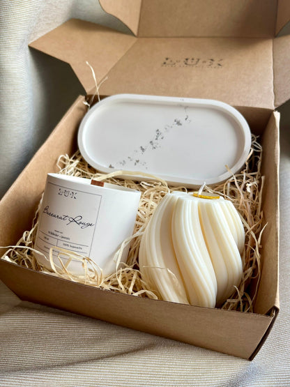 Dein Individuelles Kerzenset - Silber Tablett / Baccarat Rouge / Swirl - Personalisiert -