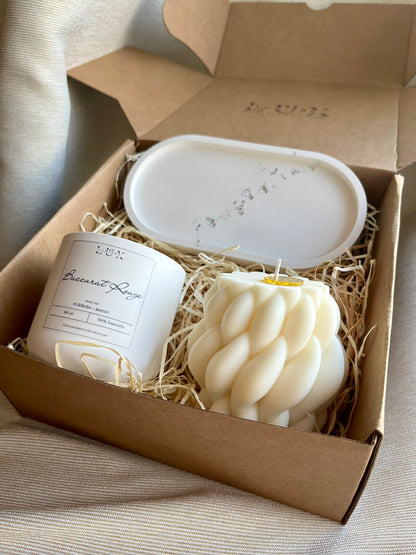 Dein Individuelles Kerzenset - Silber Tablett / Baccarat Rouge / Braid