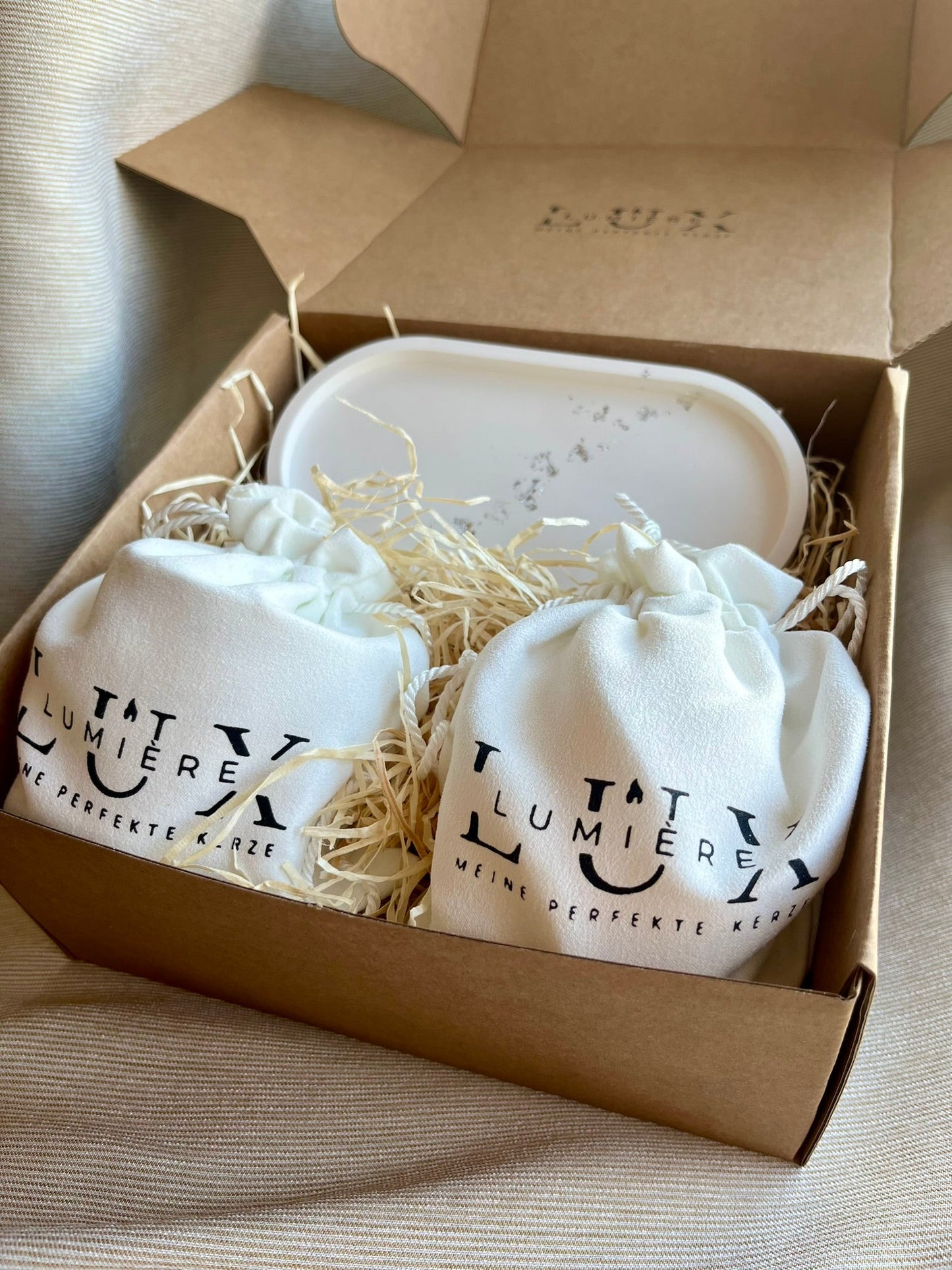 Dein Individuelles Kerzenset - Silber Tablett / Baccarat Rouge / Swirl - Personalisiert -